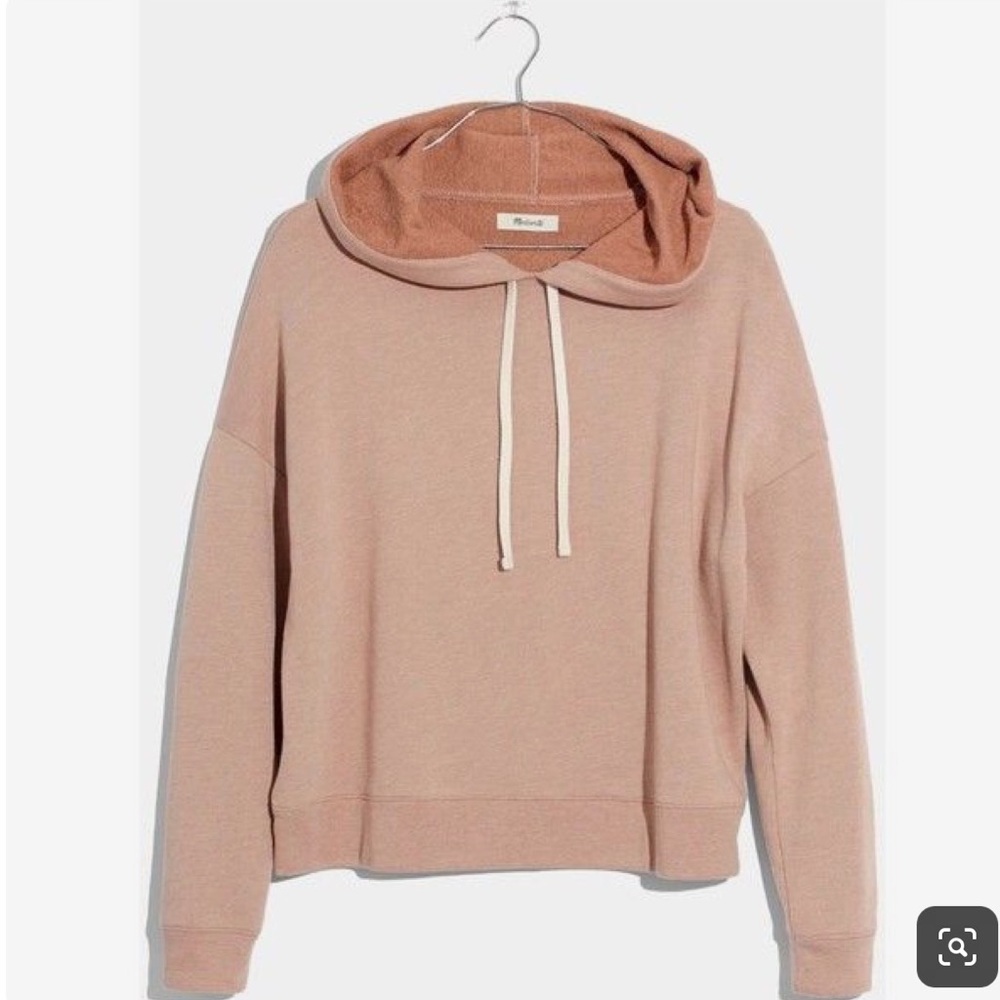 Madewell blush cropped hoodie